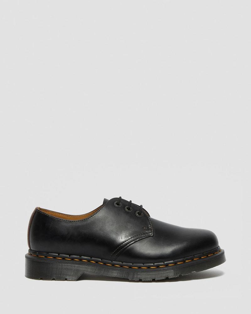 Black / Brown Men's Dr Martens 1461 Men's Abruzzo Leather Oxfords Shoes | CA 598DFM